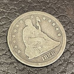 25 cents 1888. Antique Coin USA 