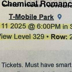 2 Tickets- My Chemical Romance