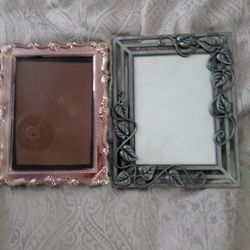Silver Plated And Pewter Five By Seven Picture Frames