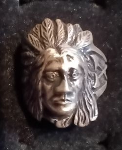Vintage Native American Chief Head Ring