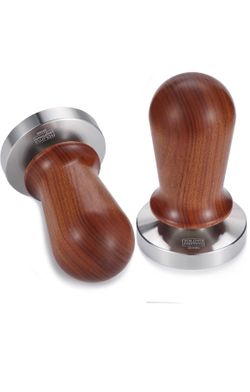 Espresso Tamper 30lb Consistent Pressure Walnut Wood Handle