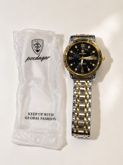 Poedagar Men’s Luxury Watch – Black Dial – Stainless Steel