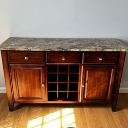 Bob's Furniture Pub Table & Sideboard Buffet Cabinet