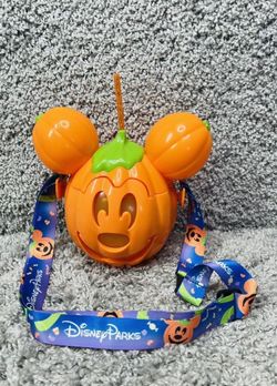 2024 Disney Mickey Mouse Halloween Pumpkin Light Up Sipper New