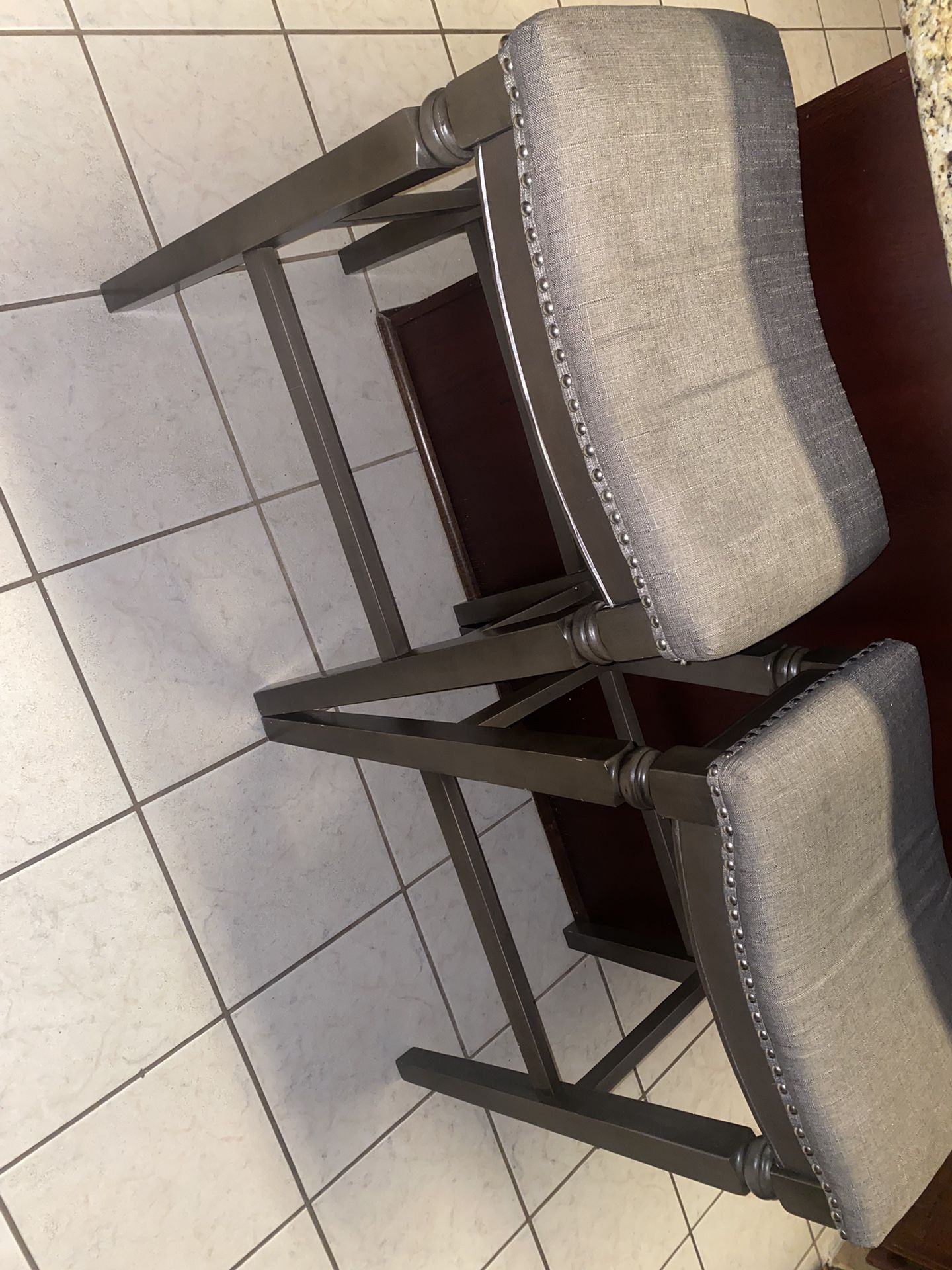 Gray Table Stools Set Of 2