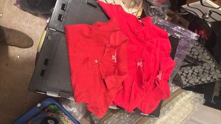 three Red Children’s Uniform Shirts Size 5/6