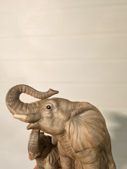 Homco Masterpiece Mother & Baby Elephant Figurine