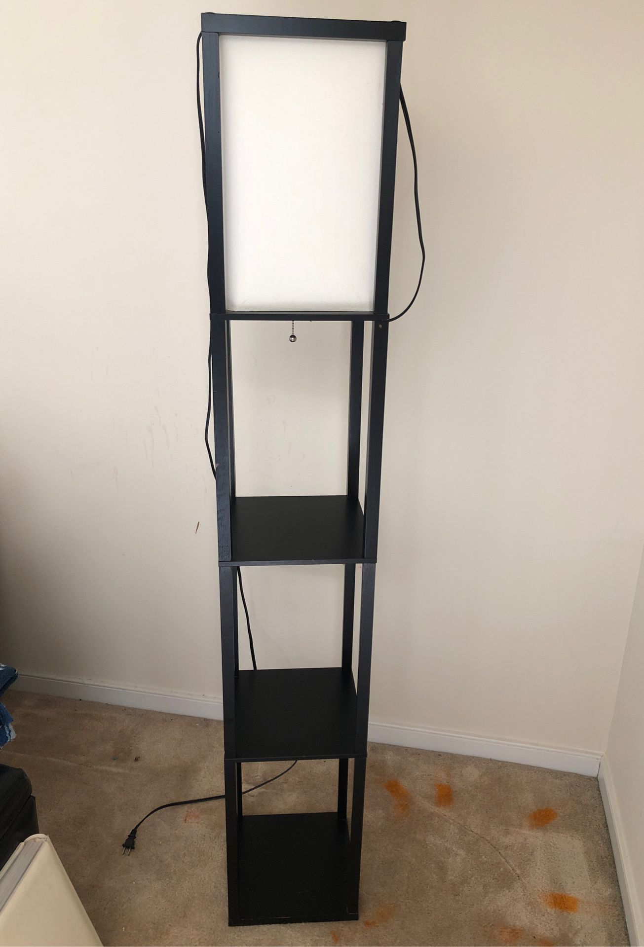 Tall floor lamp with shelves