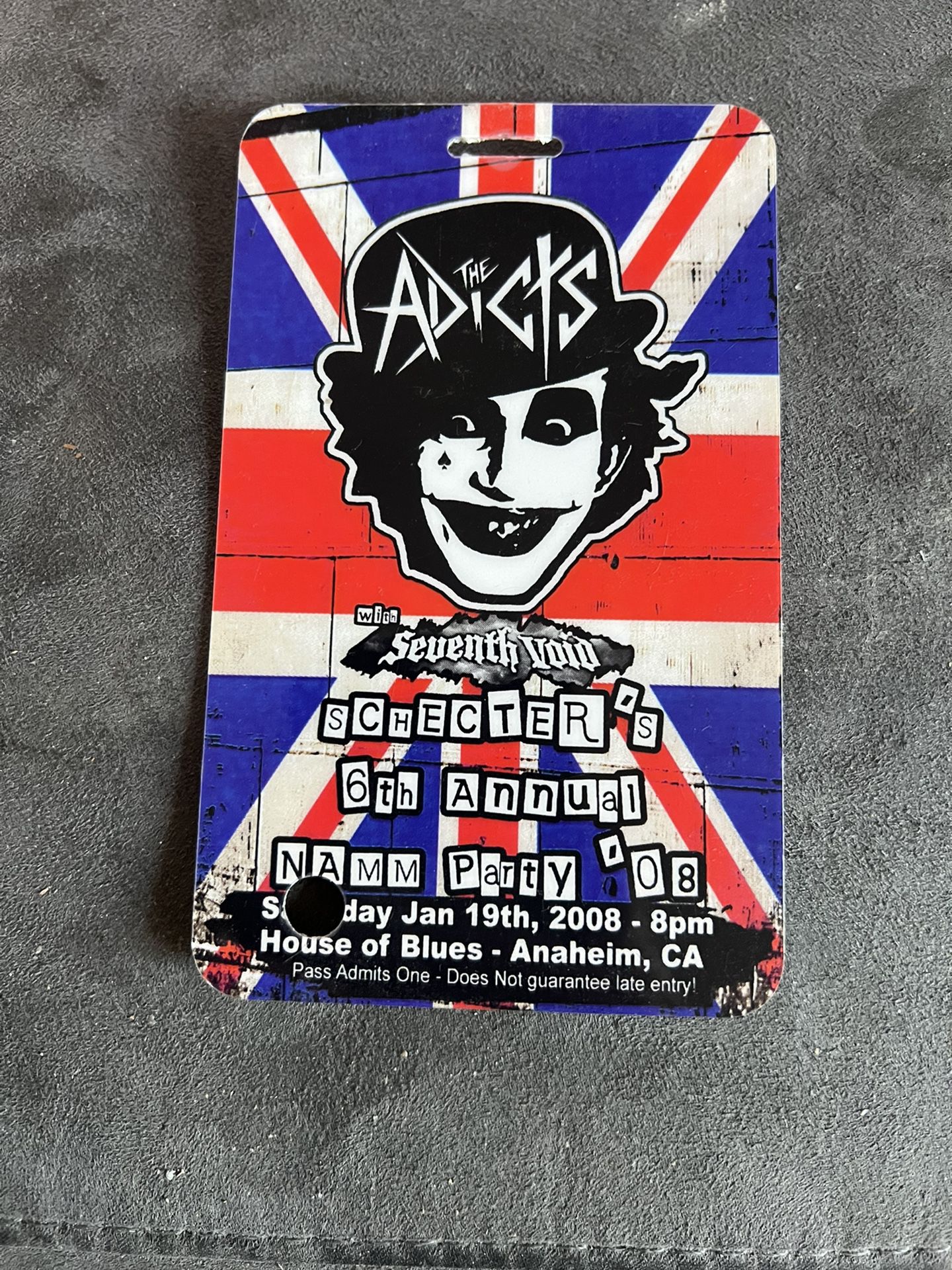THE ADICTS NAMM JAM PASS COLLECTIBLE 