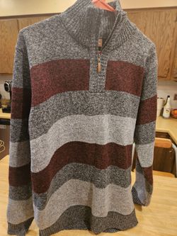 USICON Striped Quarter Zip Sweater - Size L
