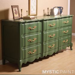 Basset French Provincial Dresser | Buffet | Green and Gold