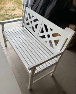 Wood white bench