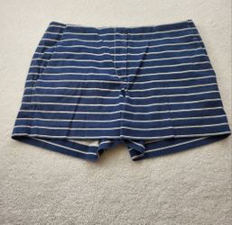 Loft Blue White Riveria Shorts Women's Size 2