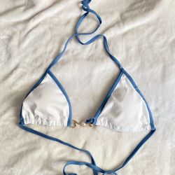White & Blue Bikini Top