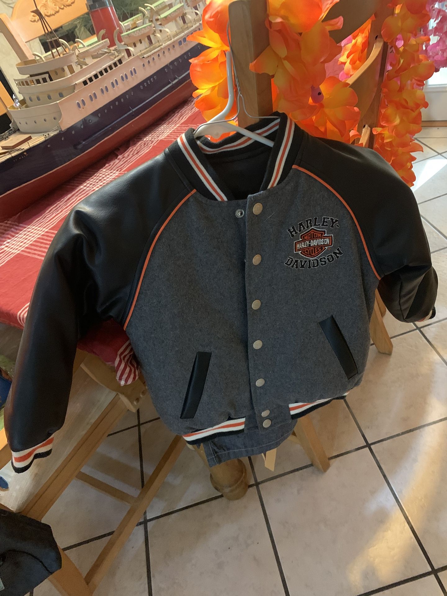 Vintage Kids Harley Davidson Jacket Reversible Size 3T