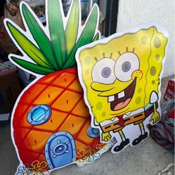 3ft SpongeBob & pineapple cut out