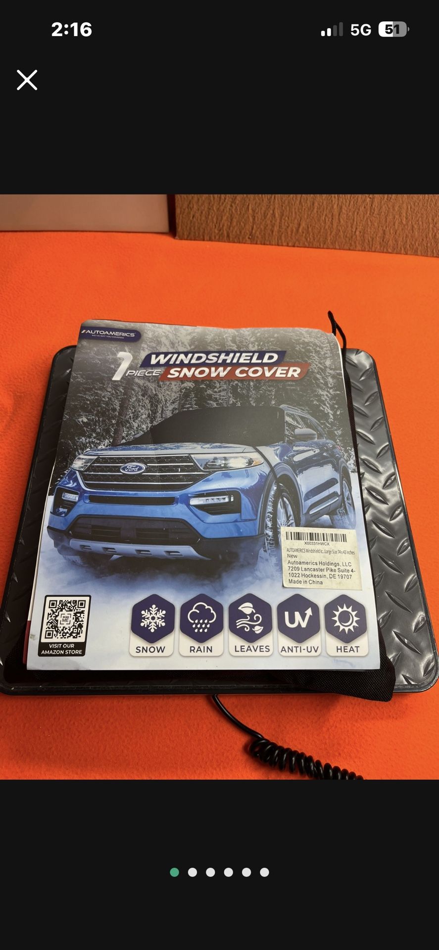 ✅AutoAmerics One Piece Windshield Snow Cover