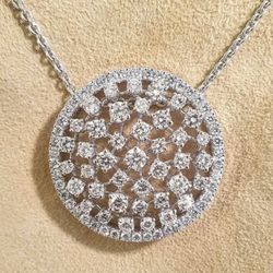 925 Silver Filled Cubic Zircon Necklace Pendant