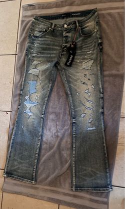 Flared purple jeans