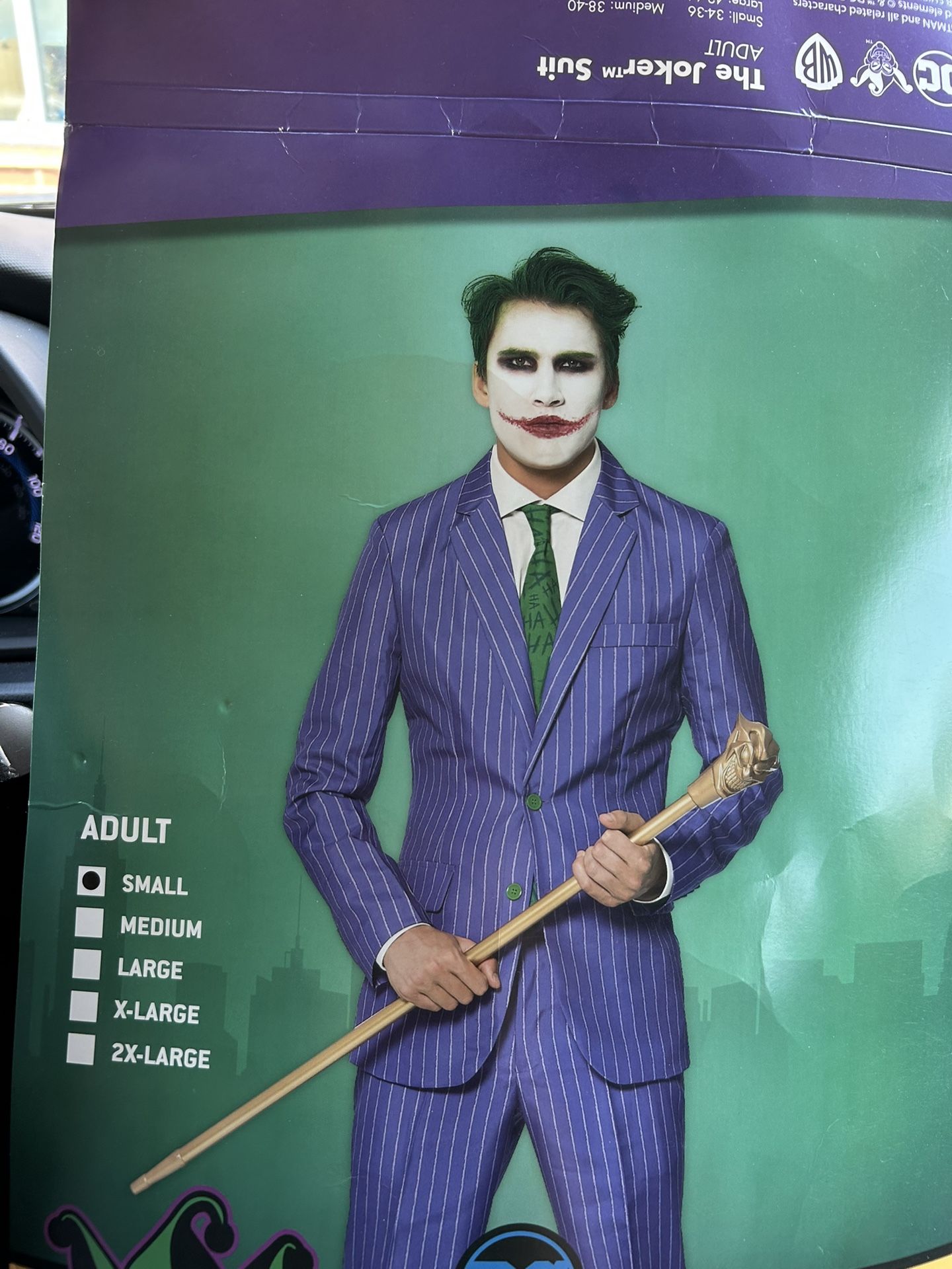 The Joker suit DC costume– adult small excellent condition