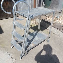 rol-away S-3-1 aluminum stock picking ladder cart