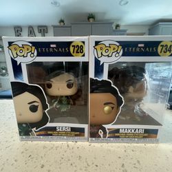 Marvel Eternals Funko Popsand Makkari From Eternals Funko Pops Both Are 6 Dollars Each.