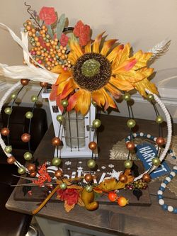 Handmade Pumpkin Fall Themed Wreath 
