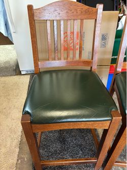 4 Dark Cherry Mission high back Counter height chairs
