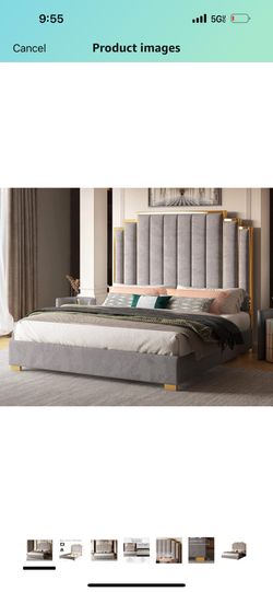 King Size Gray And Gold Color