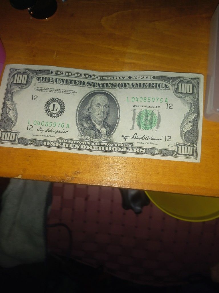 1950 B 100 Dollar Bill.