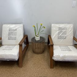 Brand new 3 pcs outdoor patio set Acacia Wood Outdoor Chaise Lounge Chair Set of 2, Patio Reading Lazy Recliner Sofa Couches Seating with Weather-Resi