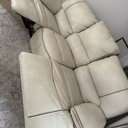 Living Room Leather Recliner Couch   