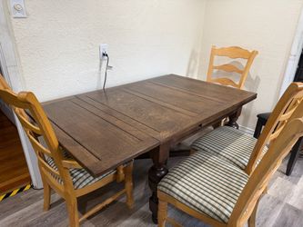 Wood Dining Table with 6 chairs