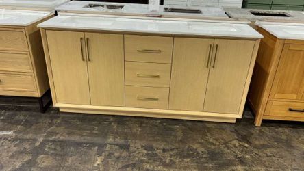 Solid Wood Double Sink Bathroom Vanity