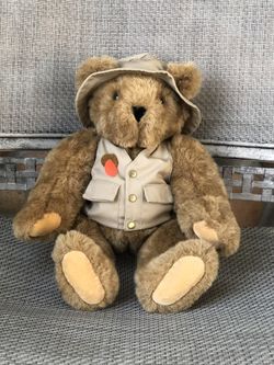 Vermont Teddy Bear Plush Fisherman Fly Vest & Hat