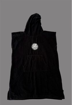 Rip Curl Youth Hooded Changing Towel Poncho – Black, Size Youth Large (Gently Used)