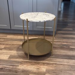 Faux Marble Side Table