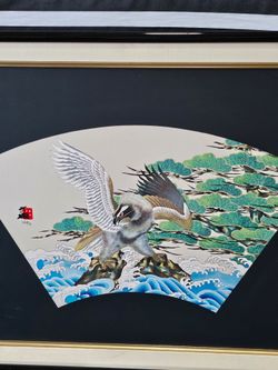 Hisashi Otsuka LE Serigraph Fan-shaped Signed Mixed Media #Spirit of America . Make offer