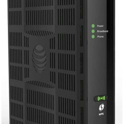 AT&T Ethernet BGW210 802.11b/g/n/ac 400mW Bonded VDSL2 Wireless Voice Gateway 4 x Gigabit Ports (ONT Required),Black