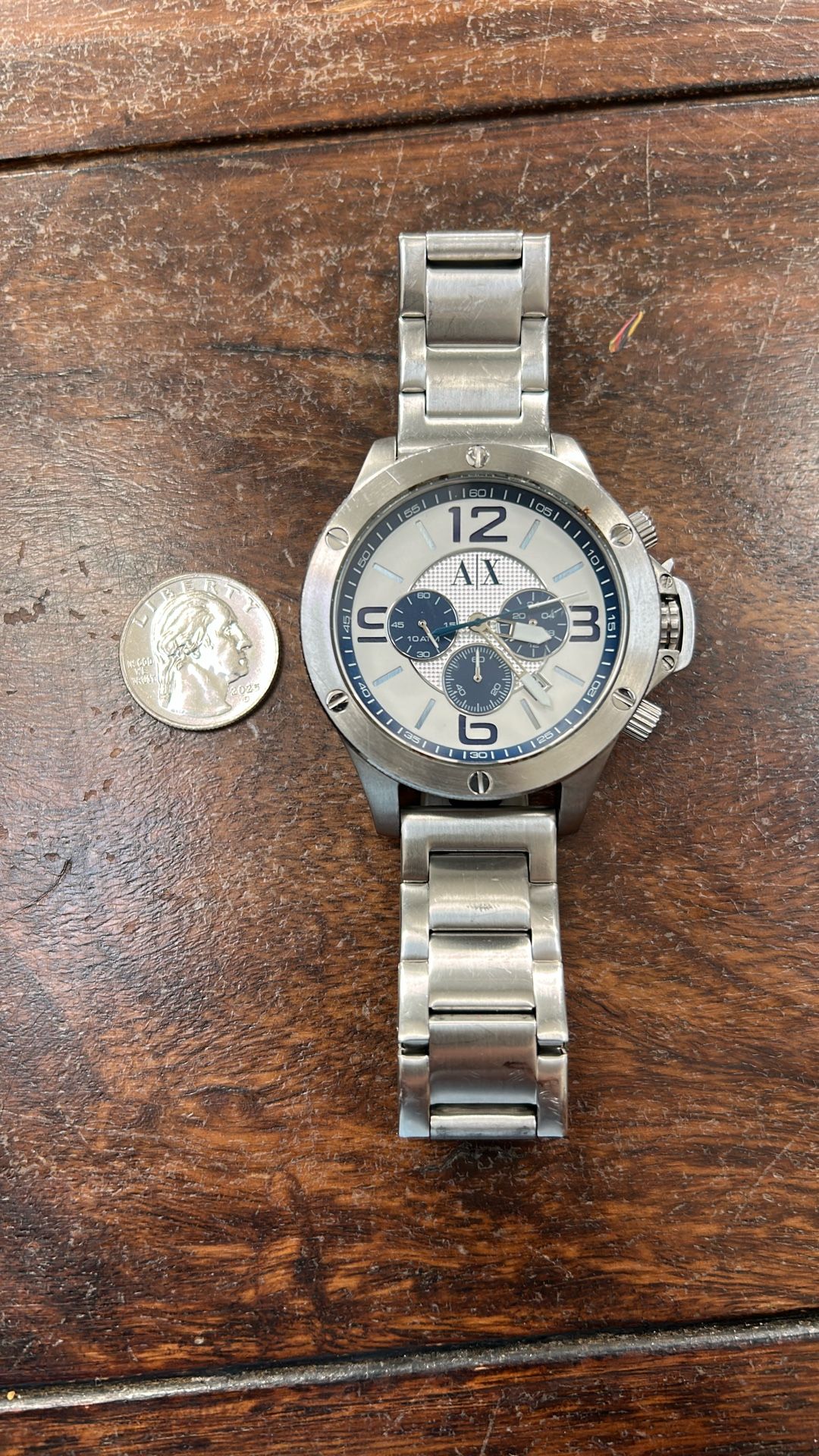 Armani Exchange AX1502 Silver Dial Stainless Steel Chronograph Men S Watch