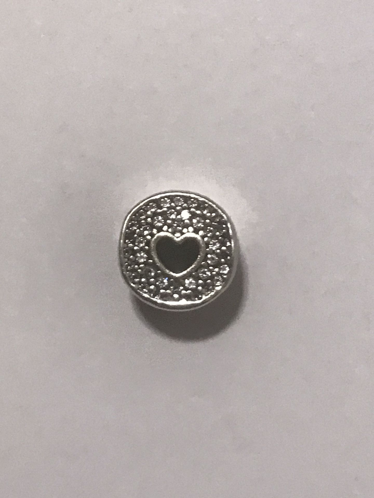 pandora sparkle heart with heart keyhole charm 925 silver, great condition