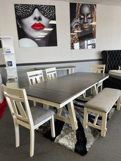 6PC Expandable Dining Table Set  🔥 you can seat up to 8 persons