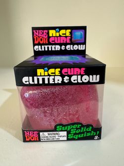 NeeDoh Nice Cube Glitter & Glow Pink
