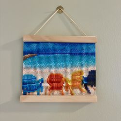 Handmade Framed Diamond Art Painting Beach Chairs