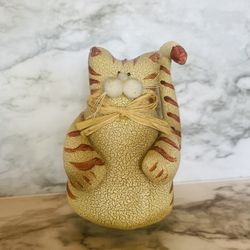 Vintage Distressed Cat Hand Painted 