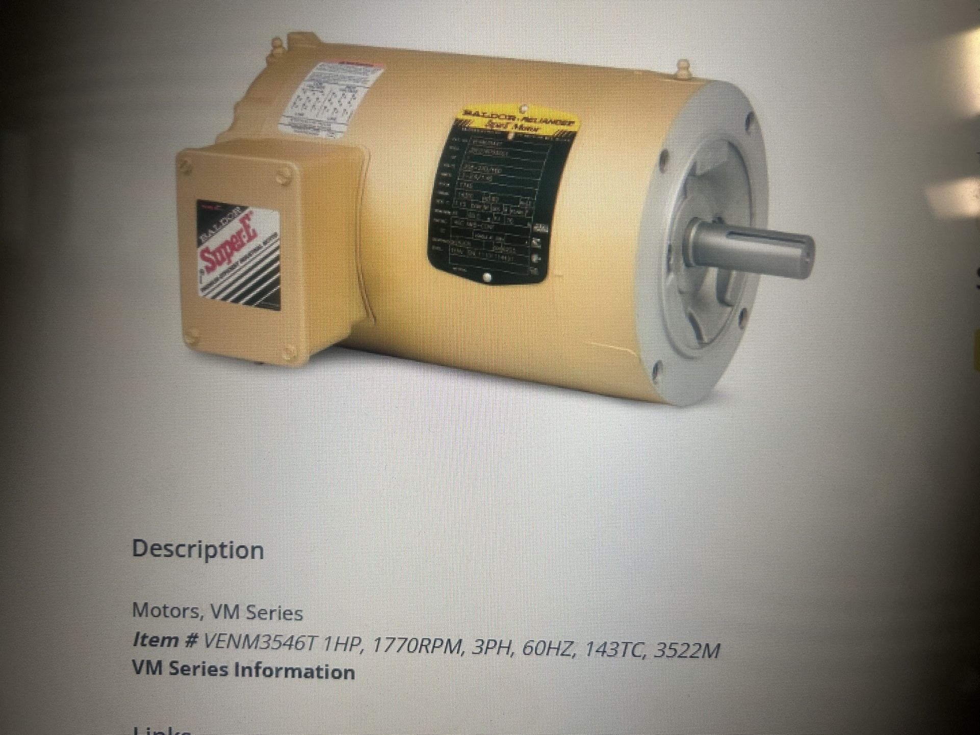 Electric Motor - Baldor Reliance  