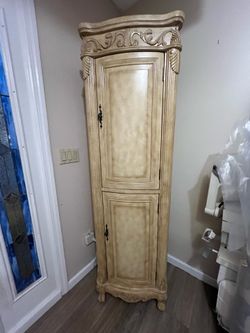 French provincial cabinet with shelves