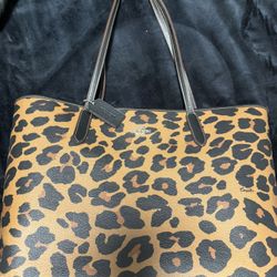 Coach Cheetah Print Tote And Wallet
