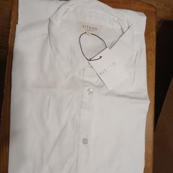 Sitano Midi Shirt Dress with ciao / White - Size M