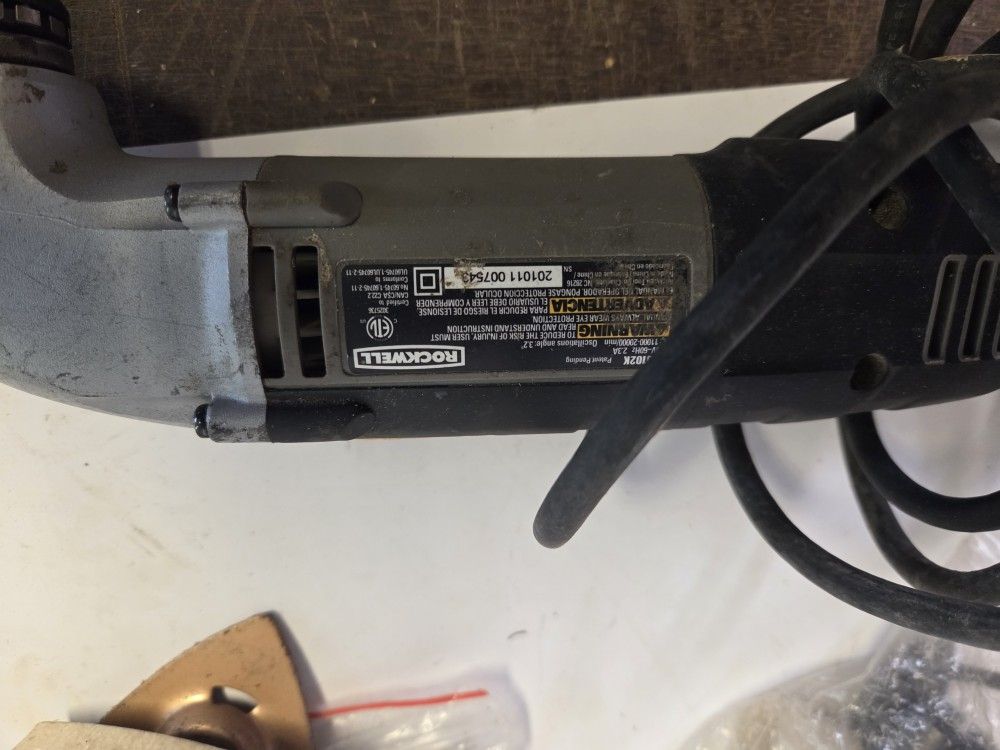Corded Rockwell Sonicrafter multi-tool. Comes with a few blades and accessories